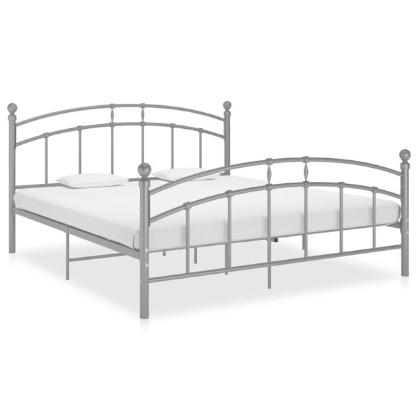 vidaXL Sängram grå metall 200x200 cm grå