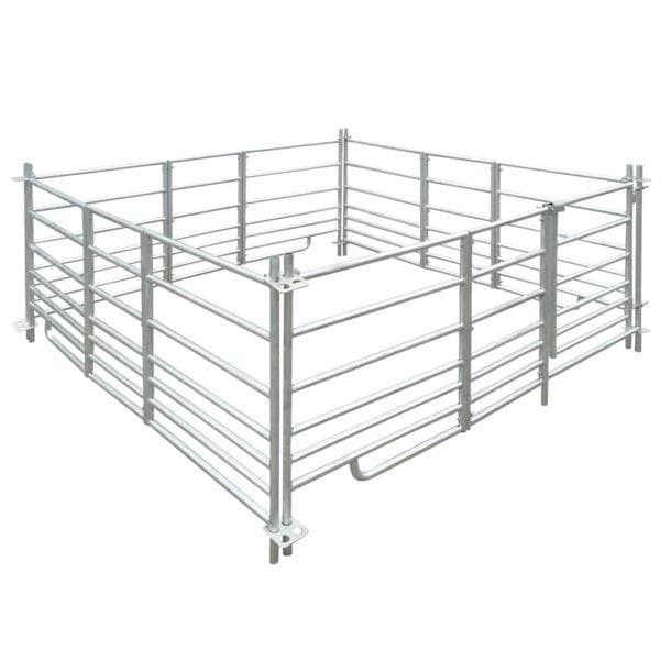vidaXL Fårhage 4 paneler galvaniserat stål 183 x 183 x 92 cm Silver