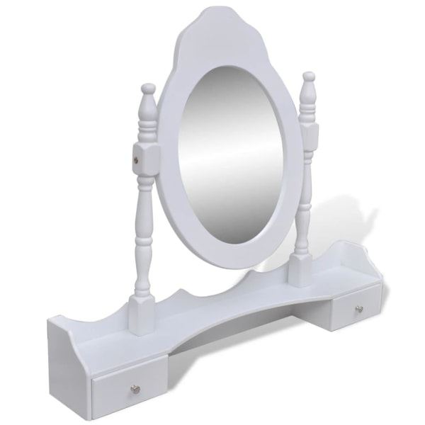 vidaXL Sminkbord med spegel och pall 7 lådor vit Vit