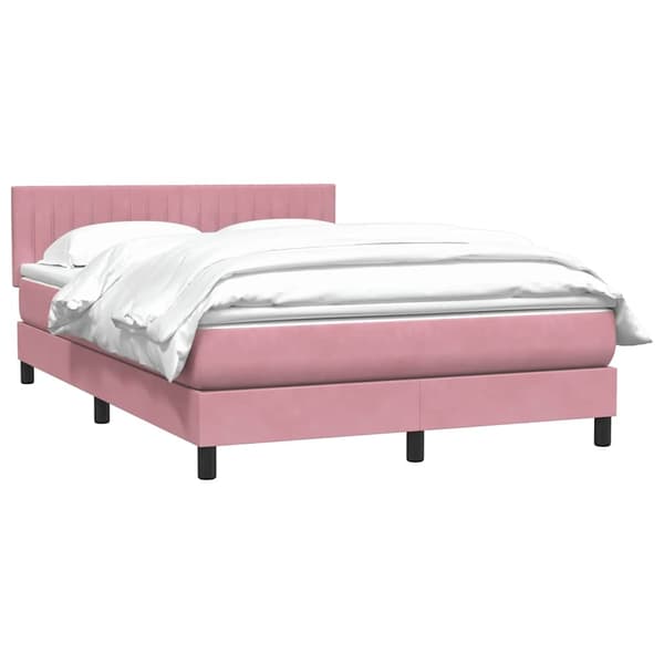 vidaXL Ramsäng med madrass rosa 140x210 cm sammet Rosa