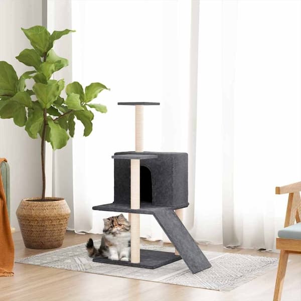 vidaXL Klösträd med sisalpelare mörkgrå 82 cm Grå