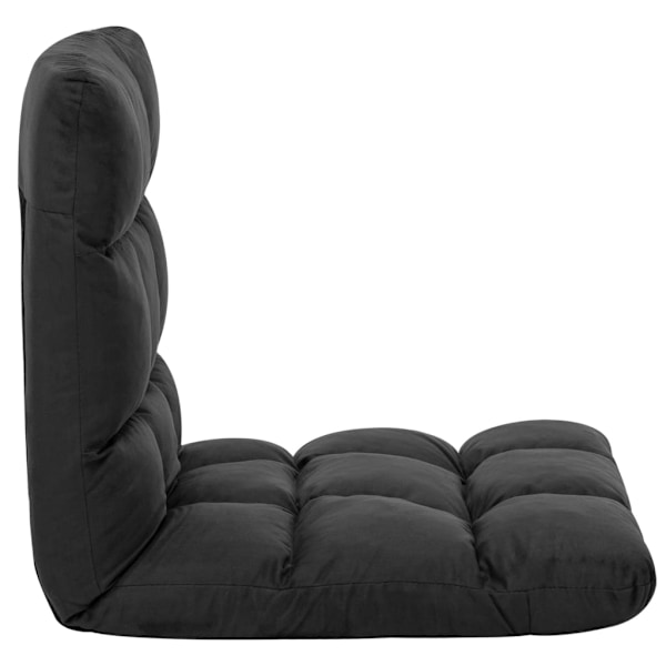 vidaXL Golvstol vikbar svart mikrofiber Svart