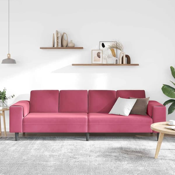 vidaXL Vardagsrumsoffa Vinröd 250 x 77 x 76 cm Röd