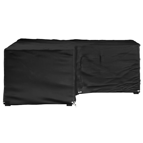 vidaXL Överdrag för utemöbler 12 ölj. 185x185x70 cm L-format Svart