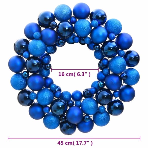 vidaXL Julkrans blå 45 cm polystyren Blå