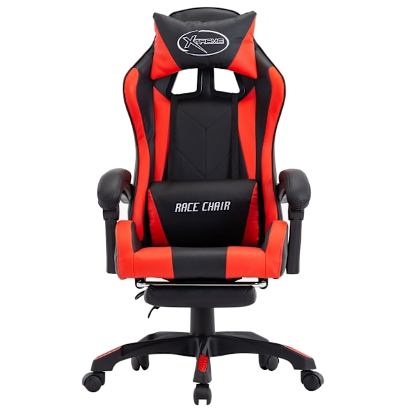 vidaXL Gamingstol med fotstöd röd och svart konstläder Röd