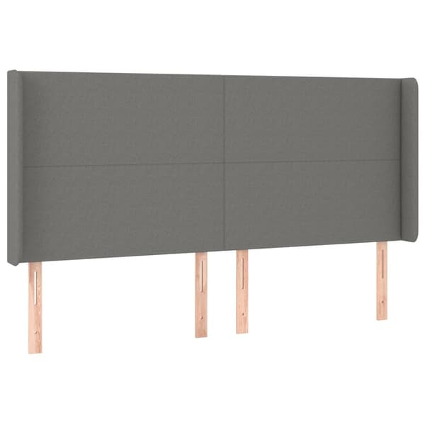 vidaXL Ramsäng med madrass & LED mörkgrå 180x200 cm tyg Grå