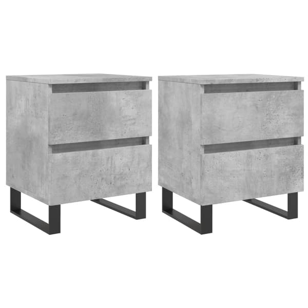 vidaXL Sängbord 2 st betonggrå 40x35x50 cm konstruerat trä Grå