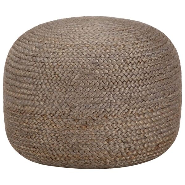 vidaXL Handgjord sittpuff ljusgrå 45x30 cm jute grå