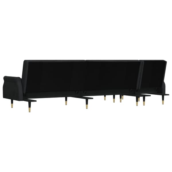 vidaXL L-formad soffa svart 271x140x70 cm sammet art