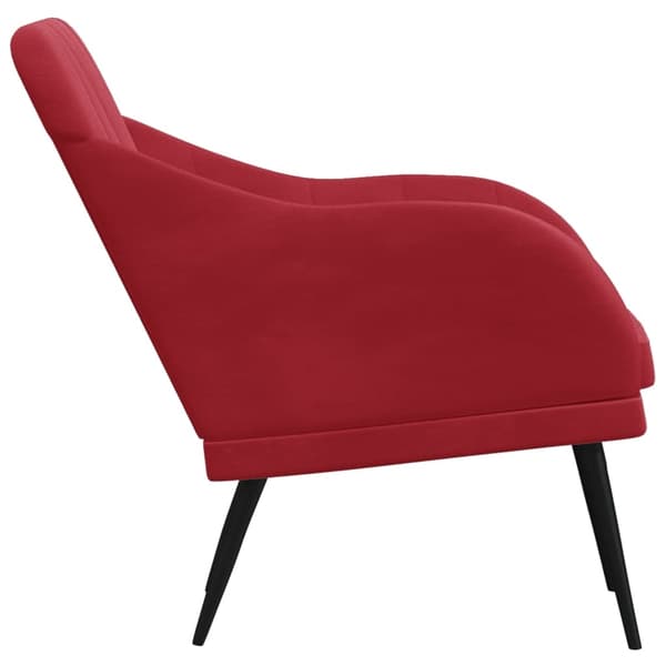 vidaXL Fåtölj vinröd 63x76x80 cm sammet Röd