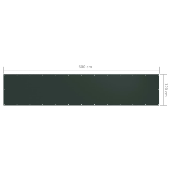 vidaXL Balkongskärm mörkgrön 120x600 cm oxfordtyg Grön