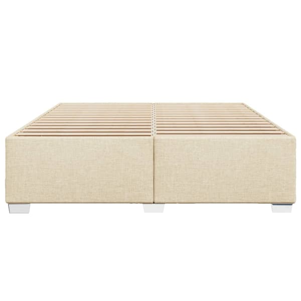 vidaXL Sängram utan madrass gräddvit 200x200 cm tyg Kräm