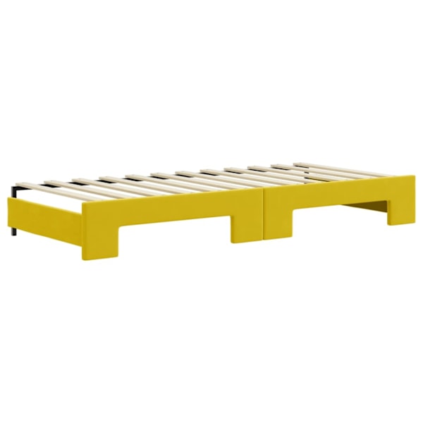 vidaXL Dagbädd utdragbar med lådor gul 90x200 cm sammet Gul