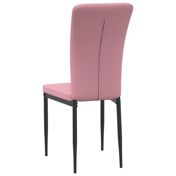vidaXL Matstolar 4 st rosa sammet Rosa