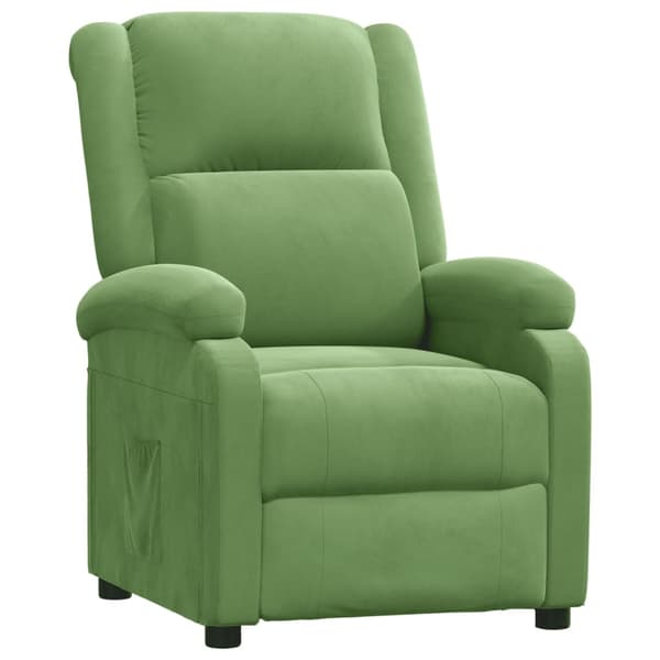 vidaXL Reclinerfåtölj ljusgrön sammet Grön
