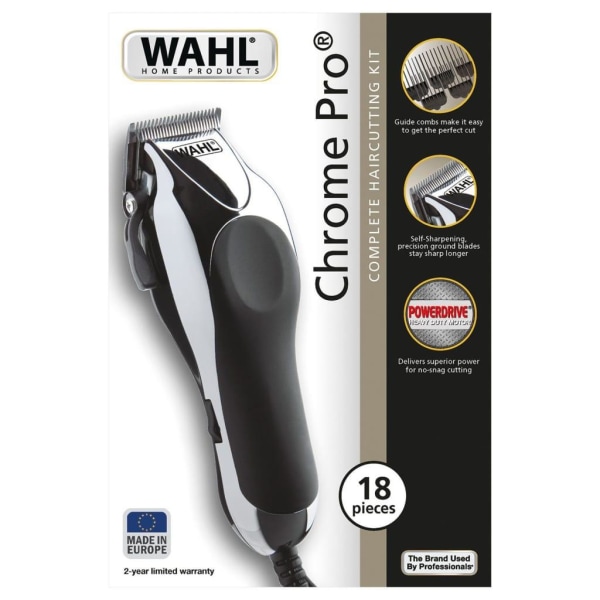 Wahl Hårtrimmer 18 delar Chrome Pro Svart