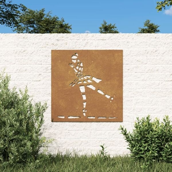 vidaXL Väggdekoration 55x55 cm rosttrögt stål balettdesign Brun