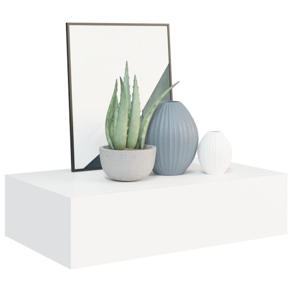 vidaXL Väggmonterad låda 2 st vit 40x23,5x10 cm MDF Vit