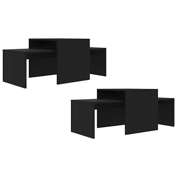 vidaXL Soffbord set svart 100x48x40 cm konstruerat trä Svart