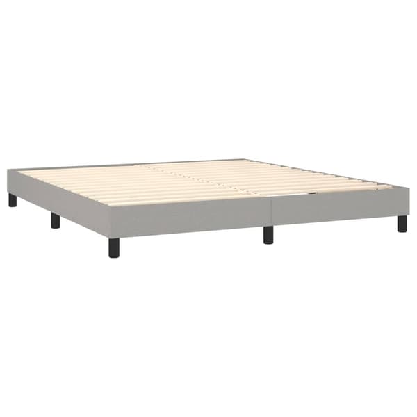 vidaXL Ramsäng med madrass ljusgrå 180x200 cm tyg Grå