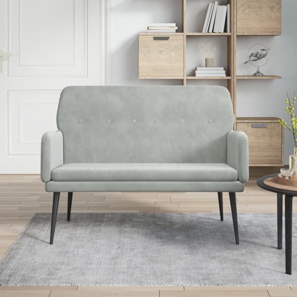 vidaXL Bänk ljusgrå 108x79x79 cm sammet Grå