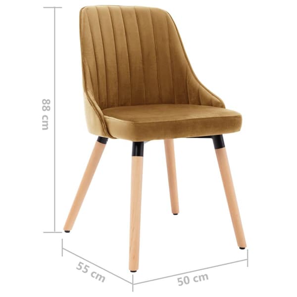 vidaXL Matstolar 2 st brun sammet Brun