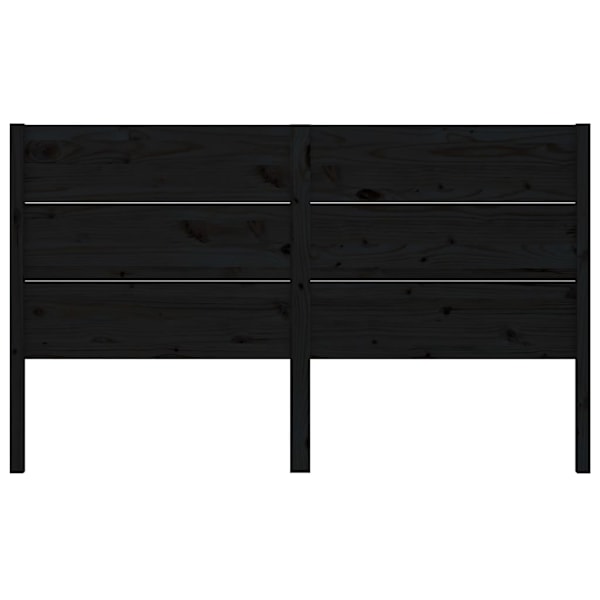 vidaXL Sänggavel svart 126x4x100 cm massiv furu Svart