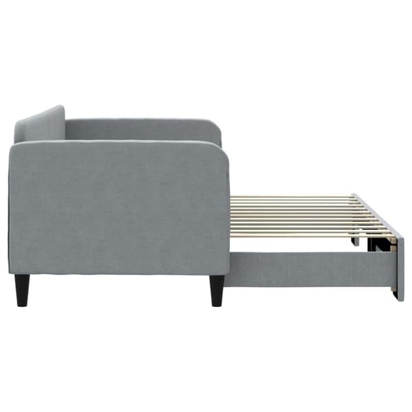 vidaXL Dagbädd utdragbar ljusgrå 80x200 cm tyg Grå