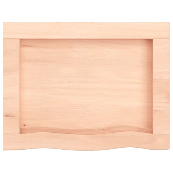 vidaXL Bänkskiva för badrum 40x30x(2-4) cm obehandlat massivt trä Brun
