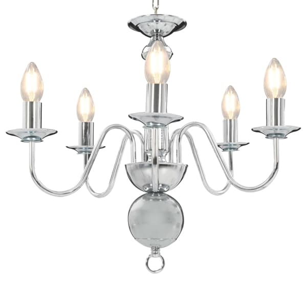 vidaXL Takkrona silver 5 x E14-glödlampor Silver