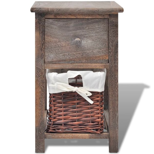 vidaXL Shabby Chic nattduksbord trä brun Brun
