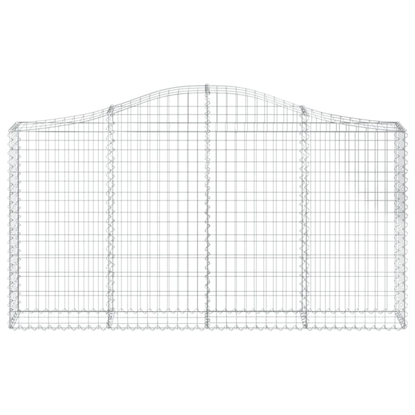 vidaXL Gabioner bågformade 5 st 200x30x100/120 cm galvaniserat järn Silver
