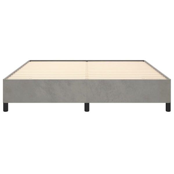 vidaXL Sängram utan madrass ljusgrå 180x200 cm sammet Grå