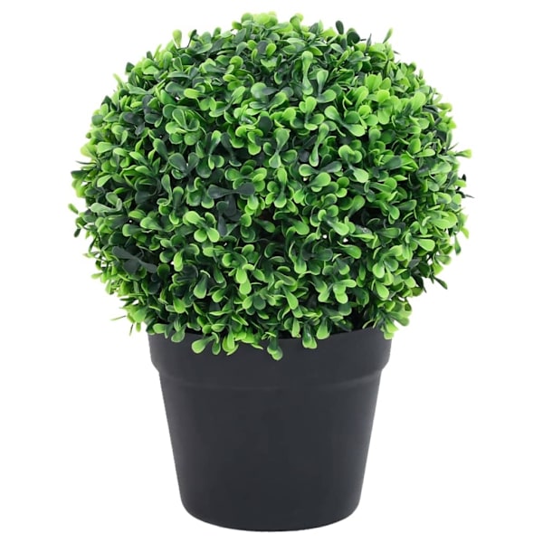 vidaXL Konstväxt buxbom 2 st bollformad med kruka 37 cm grön Grön