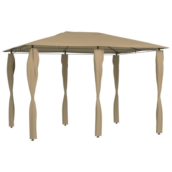 vidaXL Paviljong med stolpar 3x4x2,6 m taupe 160 g/m² Taupe