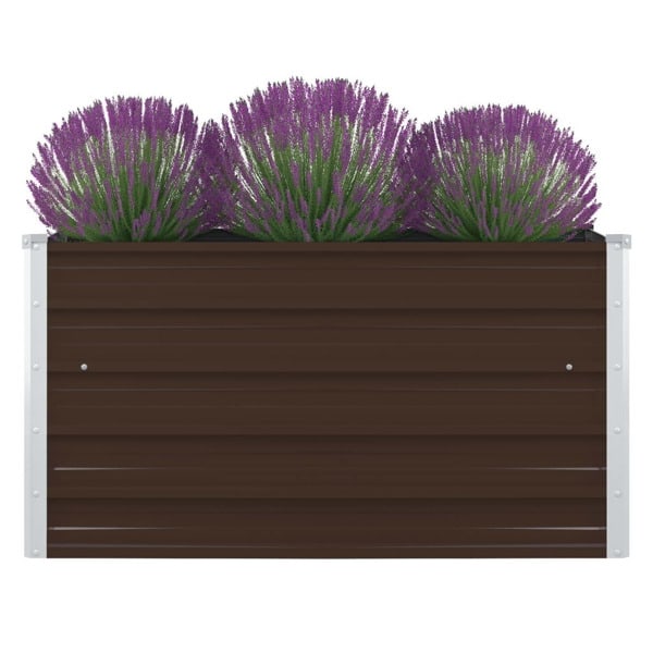 vidaXL Odlingslåda 100x100x45 cm galvaniserat stål brun Brun