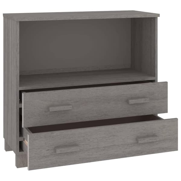 vidaXL Byrå HAMAR ljusgrå 85x35x80 cm massiv furu grå