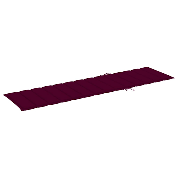 vidaXL Solsäng med bord och dyna massiv teak Röd