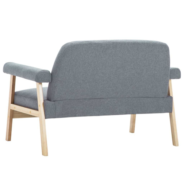 vidaXL Soffa 2-sits tyg ljusgrå grå