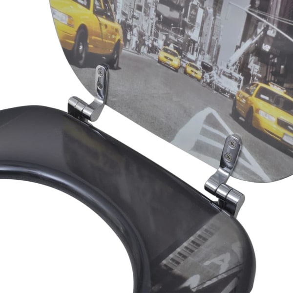 vidaXL Toalettsitsar med lock 2 st MDF New York multifärg
