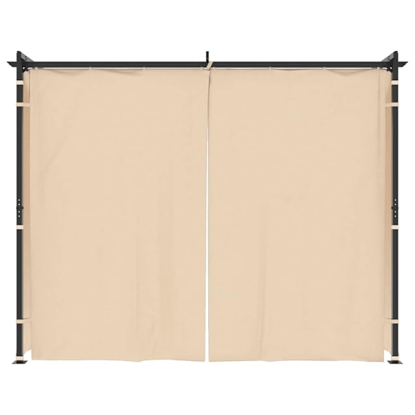 vidaXL Paviljong med draperi 3x3 m gräddvit stål Creme