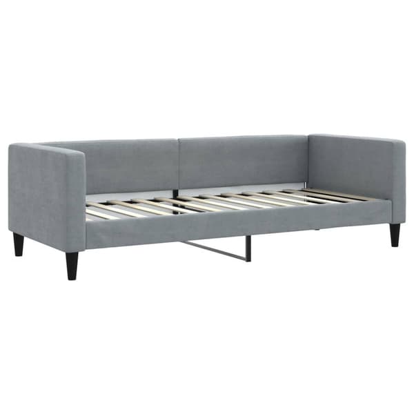 vidaXL Dagbädd med madrass ljusgrå 80x200 cm tyg Grå