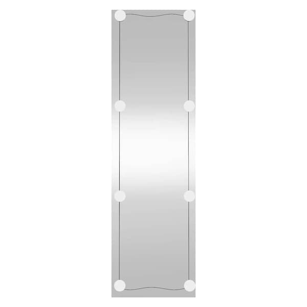 vidaXL Väggspegel med LED-belysning 30x100 cm glas rektangulär Silver