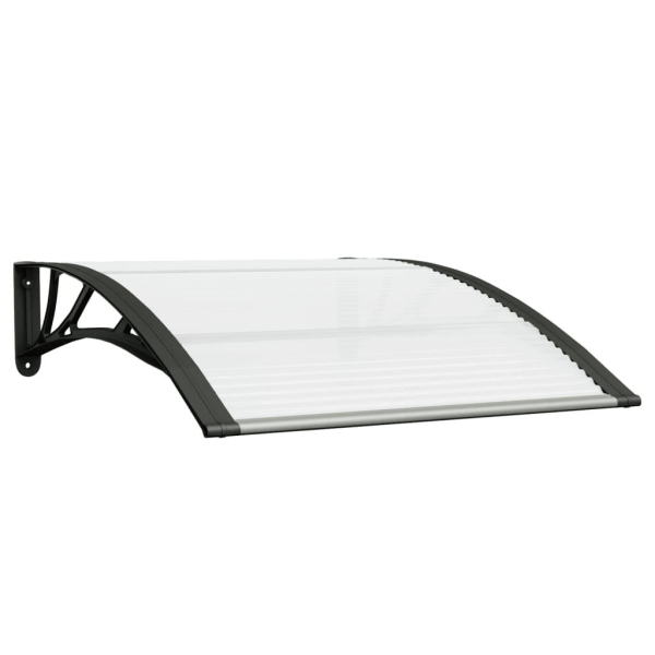 vidaXL Entrétak svart och transparent 100x80 cm polykarbonat Svart