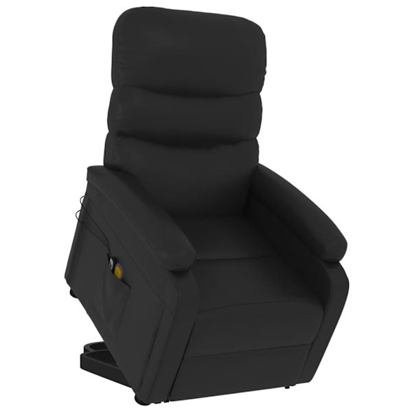 vidaXL Massagefåtölj med uppresningshjälp svart konstläder Svart