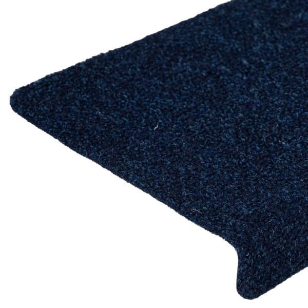 vidaXL Trappmattor självhäftande 15 st 65x21x4 cm marinblå rektangulär kant Blå
