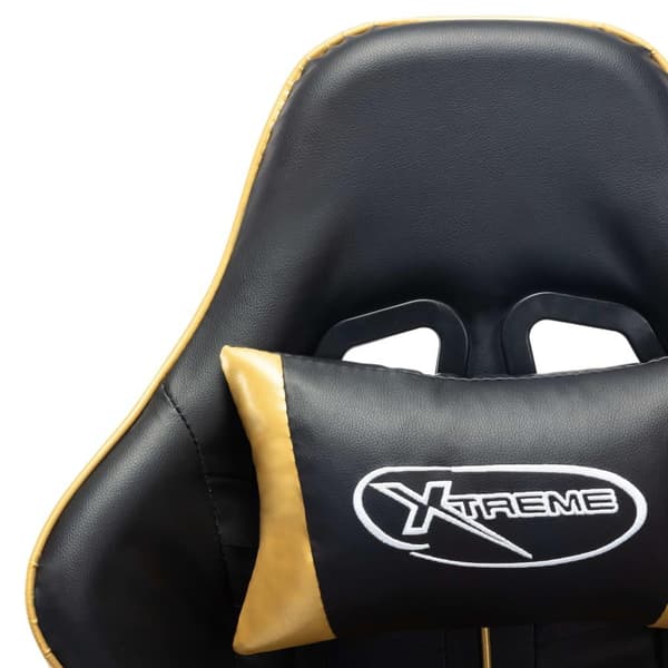 vidaXL Gamingstol svart och guld konstläder multifärg