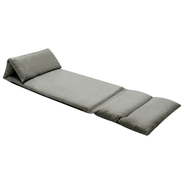 vidaXL Golvstol vikbar mörkgrå mikrofiber grå
