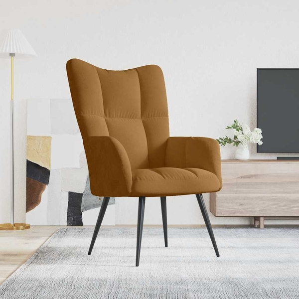 vidaXL Vilstol brun sammet Brun